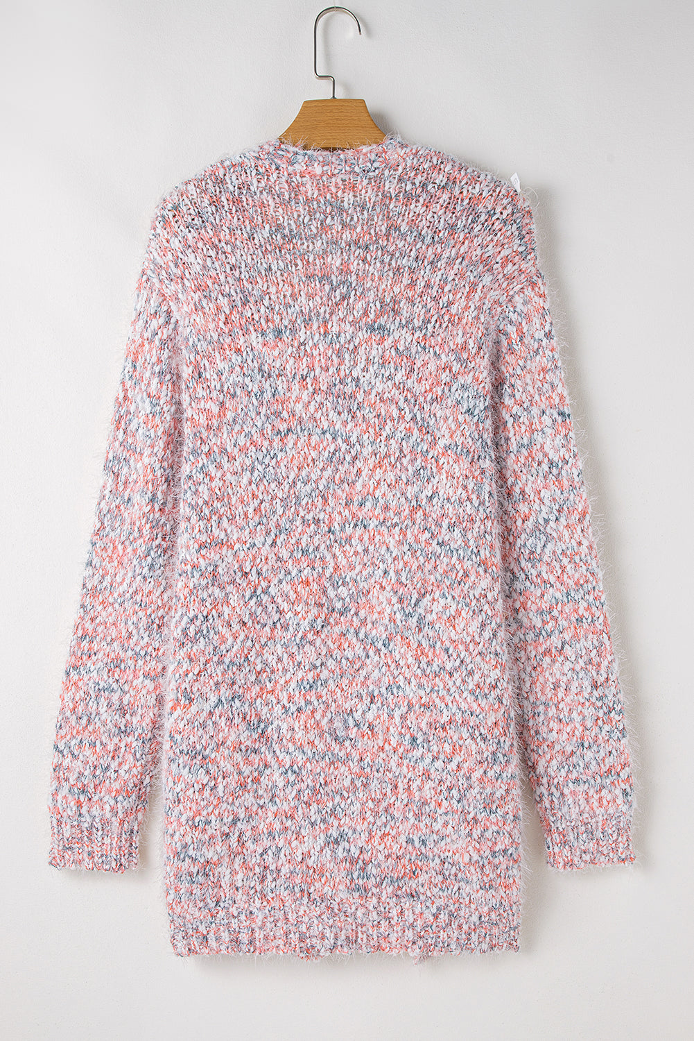 Pink Multicolor Confetti Open Front Knit Cardigan