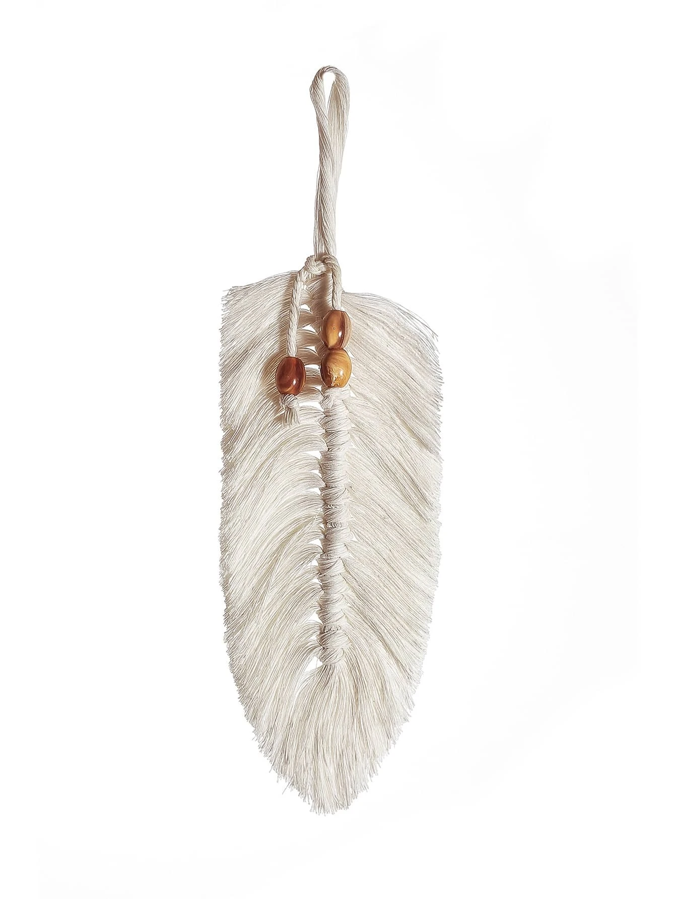 1 Pc Beige Leaf Shaped Woven Hanging